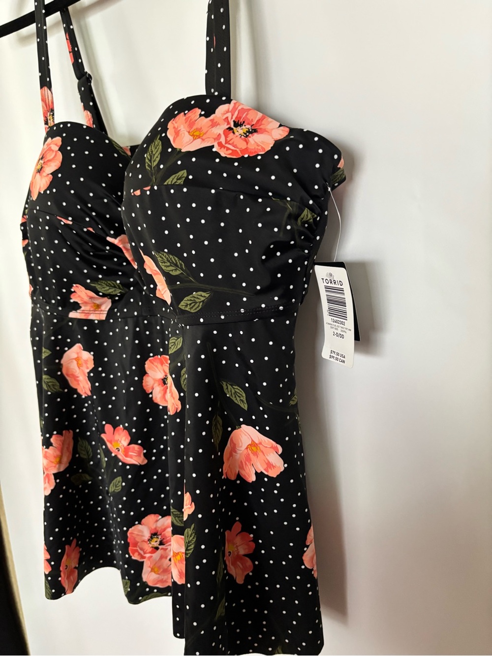 TORRID Tankini Floral Dot Twist Front Underwire Top size 2-D/DD NWT - Picture 4 of 16